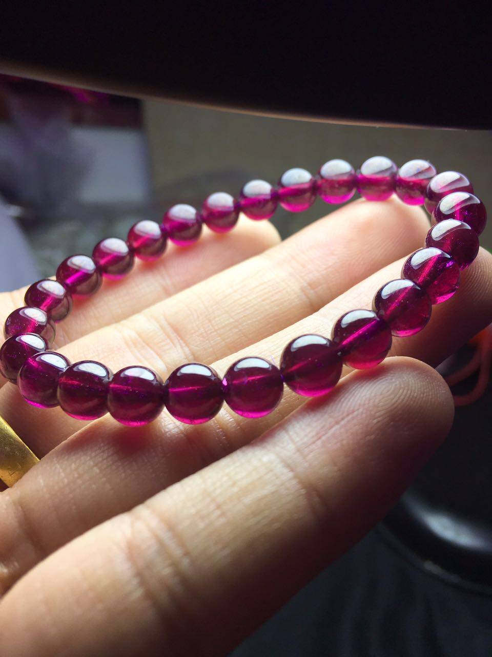 6mm纯天然石榴石手链 颜色好 晶体透 女款 正品