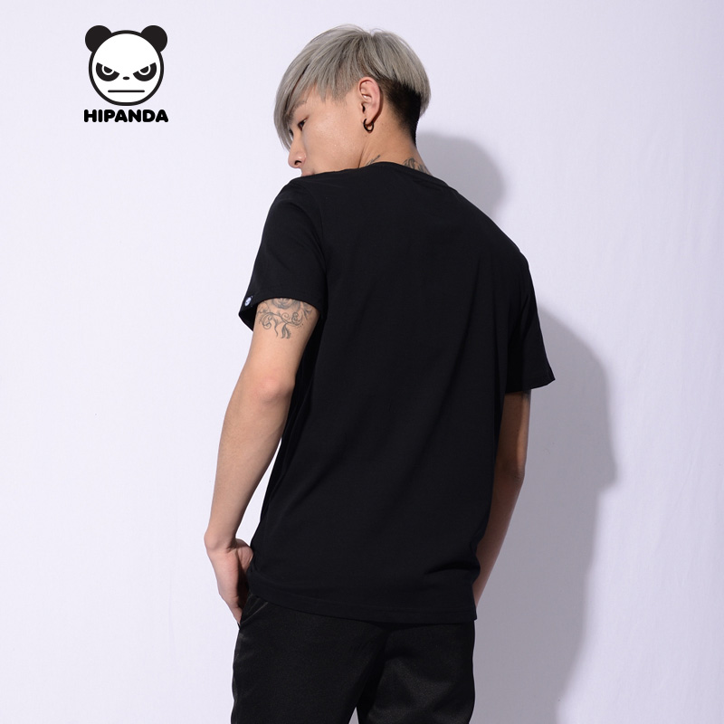 hipanda 你好熊猫 新款 设计潮牌 男装 男款 经典熊猫短袖钻t恤