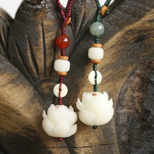 子伊包包挂件菩提并蒂莲花钥匙扣古典创意钥匙链礼品挂饰情侣款