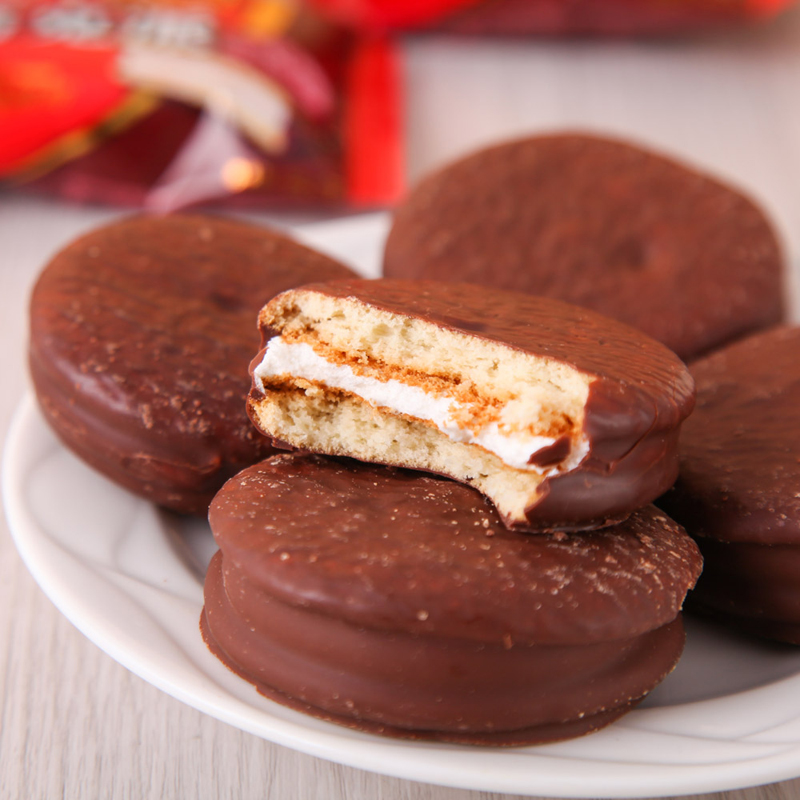 【天猫超市】乐天 巧克力派12枚360g 24g/盒休闲零食早餐蛋糕点心