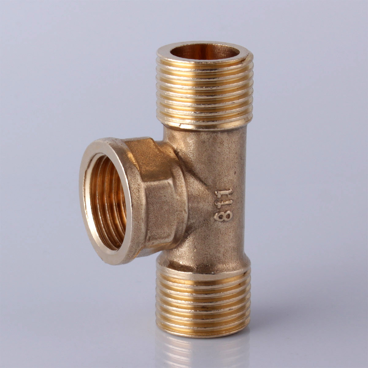 时龙4分 1/2三通软管接头 全铜卫浴分水器 内二进一出管件