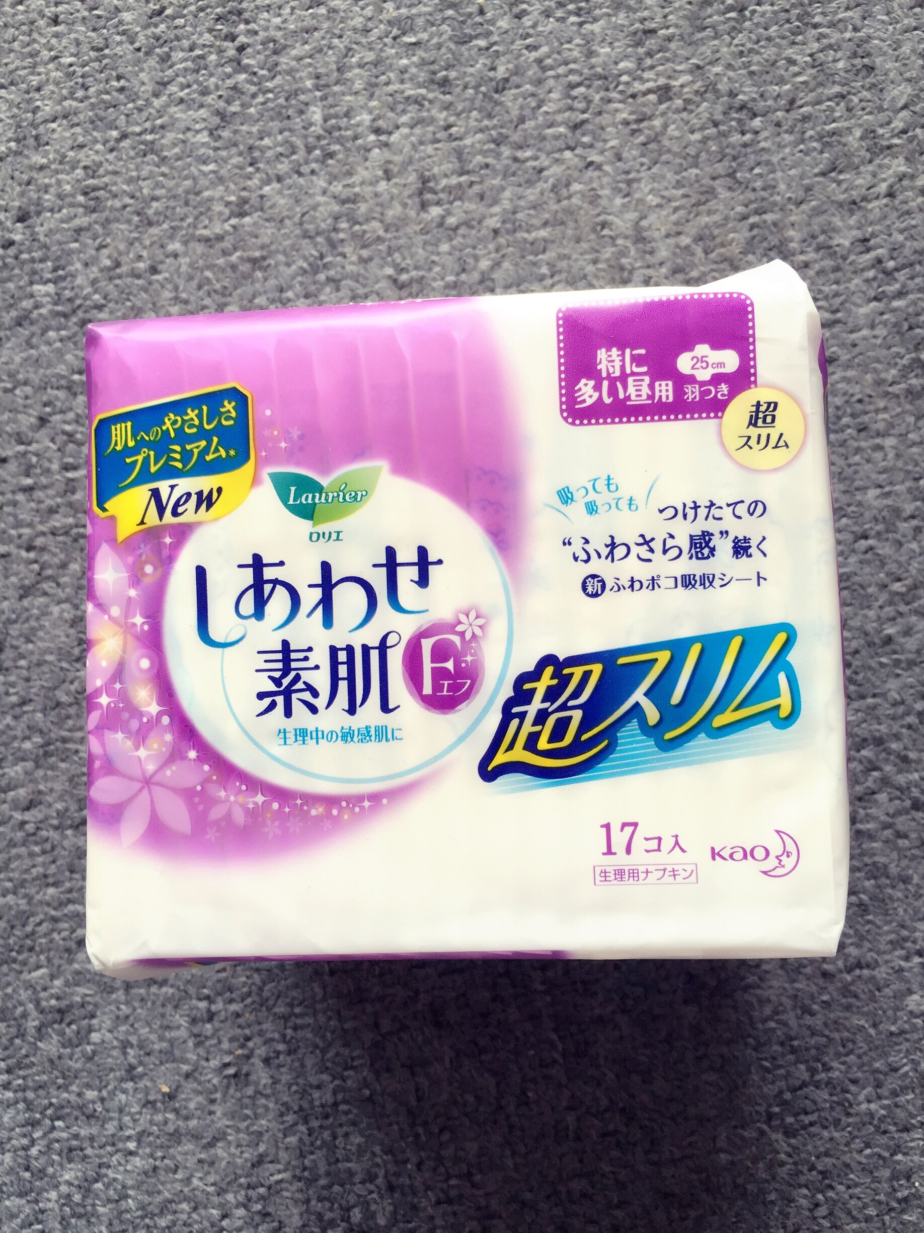 日本代购花王laurier棉柔f系列特多昼用卫生巾25cm17片