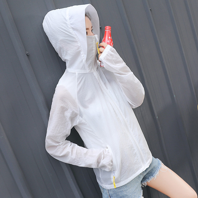 短款防晒衣女夏2017超薄连帽透气防紫外线沙滩皮肤衣大码开衫外套