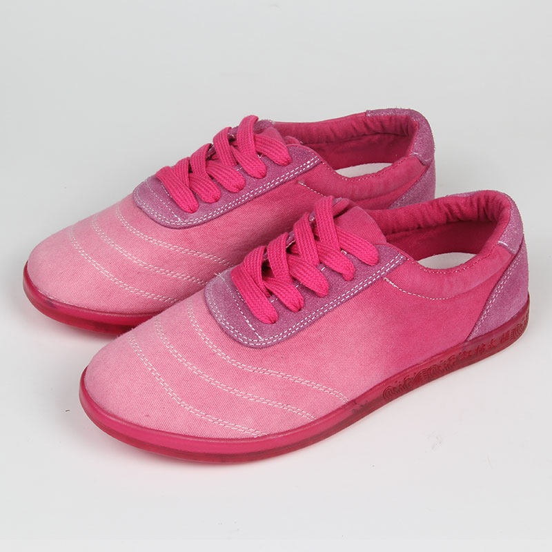 红棉太极鞋牛筋底帆布男女春夏季武术鞋练功鞋太极拳渐变色表演鞋