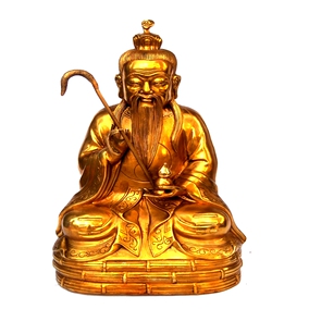 开光吉祥铜器老子李耳铜像太上老君道德天尊神像风水工艺家饰摆件