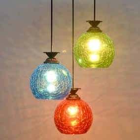 餐厅吊灯三头现代简约吧台过道阳台吊灯彩色单头圆形吊灯