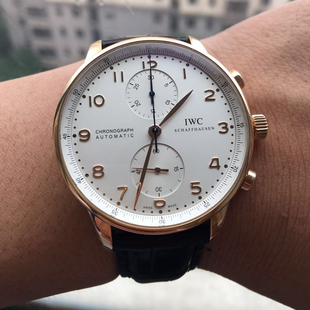男表iwc万国葡萄牙系列 男款计时自动机械腕表 iw371402 二手热门男表