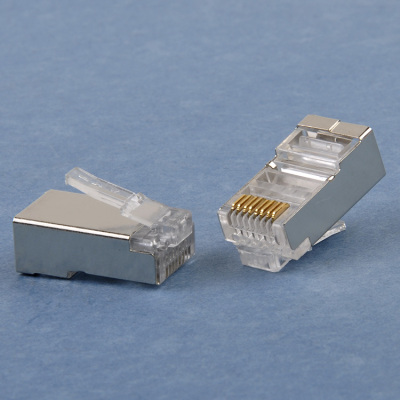安普amp六类屏蔽水晶头网络插头rj45千兆网线连接器8芯网头接线子