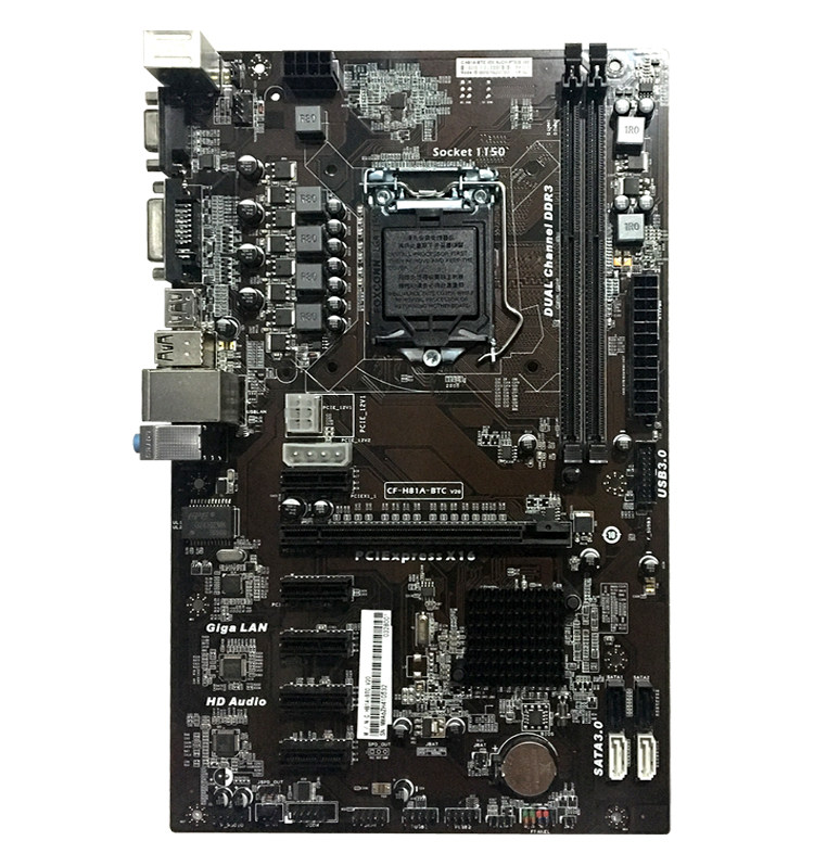 七彩虹h81a-btc v20主板 6个pci x16插槽供电h81大板主板 ￥588.