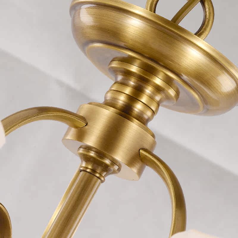 雷卡纳蒂美式吊灯全铜客厅卧室灯饰简约欧式客厅吊灯餐厅书房铜灯