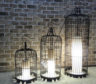 吊灯 欧式风格 落地 铁艺鸟笼灯 鸟笼 吊灯笼 酒店吊灯 落地灯