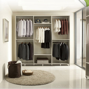 现代简约无门衣帽间敞开步入式衣柜板式宜家衣橱家定制新款特价