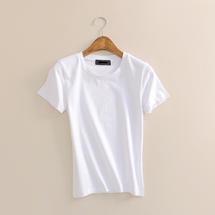 欧洲站修身t恤高圆领紧身收腰净版纯色短袖打底短款上衣半袖女夏