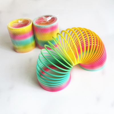 大号彩虹圈 彩虹弹簧玩具 七彩弹簧伸缩圈 电视同款 怀旧玩具