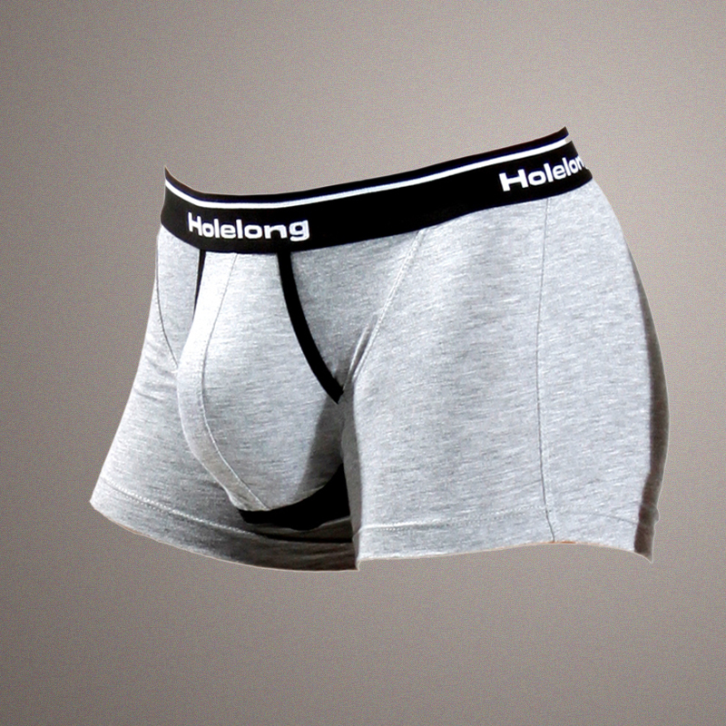 潮男子运动内裤u凸阴囊袋透气平角裤枪弹提睾青年学生理分离内衣