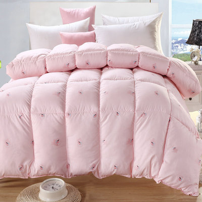 蓝梦家纺 全棉加厚鹅绒羽绒被 单双人秋冬被子被芯棉花被 包邮