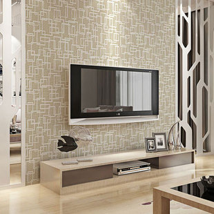 墙纸 现代简约新中式墙纸 米黄色无纺布素色装修墙壁纸 客厅电视背景