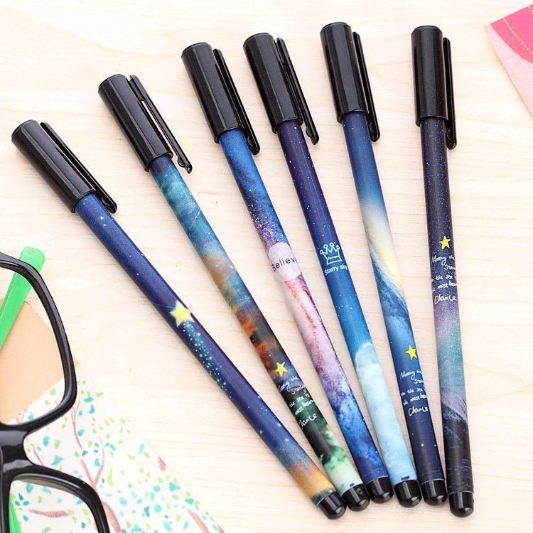 韩国文具 唯美星空文艺清新流行中性笔签字笔0.38针管笔 水笔