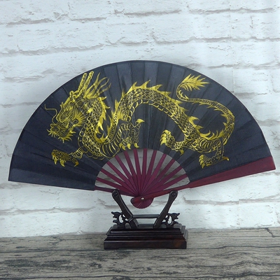 中国龙水墨手绘折扇 定制神龙王生肖东方dragon青龙图腾龙的传人