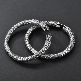 老九门佛爷同款手镯陈伟霆龙头开口双响环复古925男女