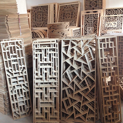 东阳木雕仿古门窗实木花格玄关隔断中式屏风背景墙挂落吊顶木格栅