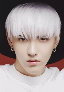 发套 假发男帅气 男士短发套 蓬松 韩版 非主流个性时尚潮流白色 逼真