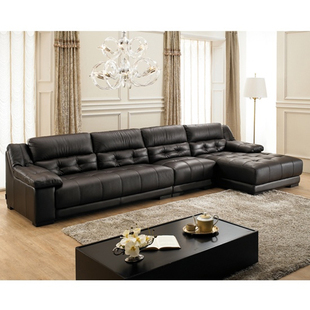 韩式简约真皮转角沙发5人位中厚牛皮皮艺沙发客厅沙发组合家具