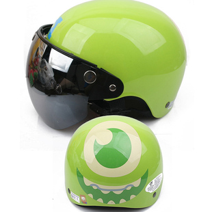 头盔 三皇冠 大眼怪成人卡通夏盔 迪斯尼怪兽大学 摩托车头盔 男女