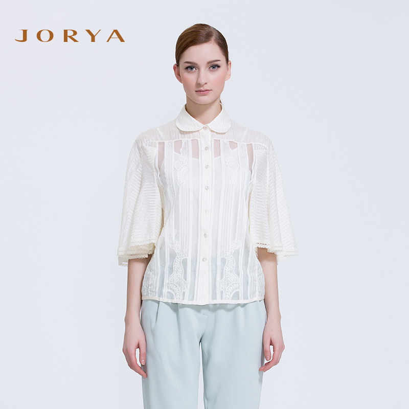 jorya 欣賀卓雅 女裝春夏新品 喇叭袖短款襯衫上衣 i1001104