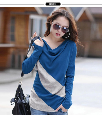 春秋冬长袖t恤女大码宽松修身中长款性感上衣学院风韩国韩版女装