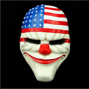 国旗mask收获日游戏面具批发万圣节小丑国旗恐怖派对cosplay payday