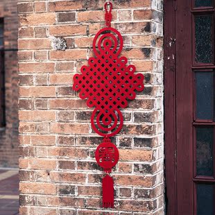 新年客厅装饰用品 春节喜庆小挂饰 过年绒布春字中国结墙壁挂件