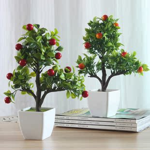 3叉情人树家居仿真假花 装饰 花 客厅花艺仿真花套装绿色盆栽摆设
