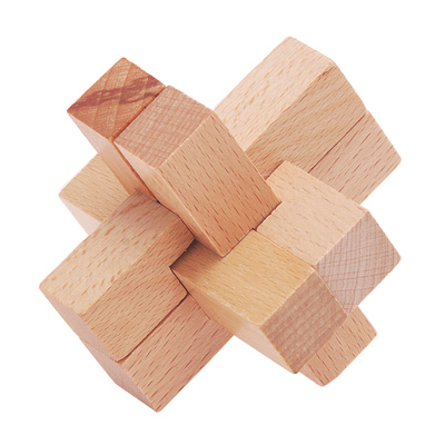 正品榉木质制鲁班孔明锁儿童成人礼物益智老少皆宜解题锁套装通关