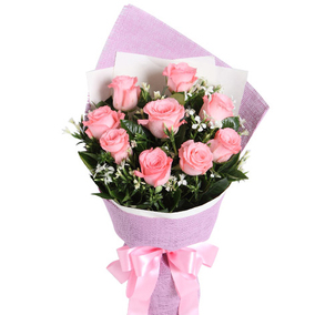 鲜花速递9朵戴安娜玫瑰生日花束广州珠海中山深圳同城花店送花