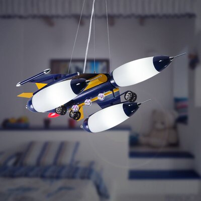 飞机灯儿童房灯男孩护眼卧室灯现代led创意卡通幼儿园飞机吊灯