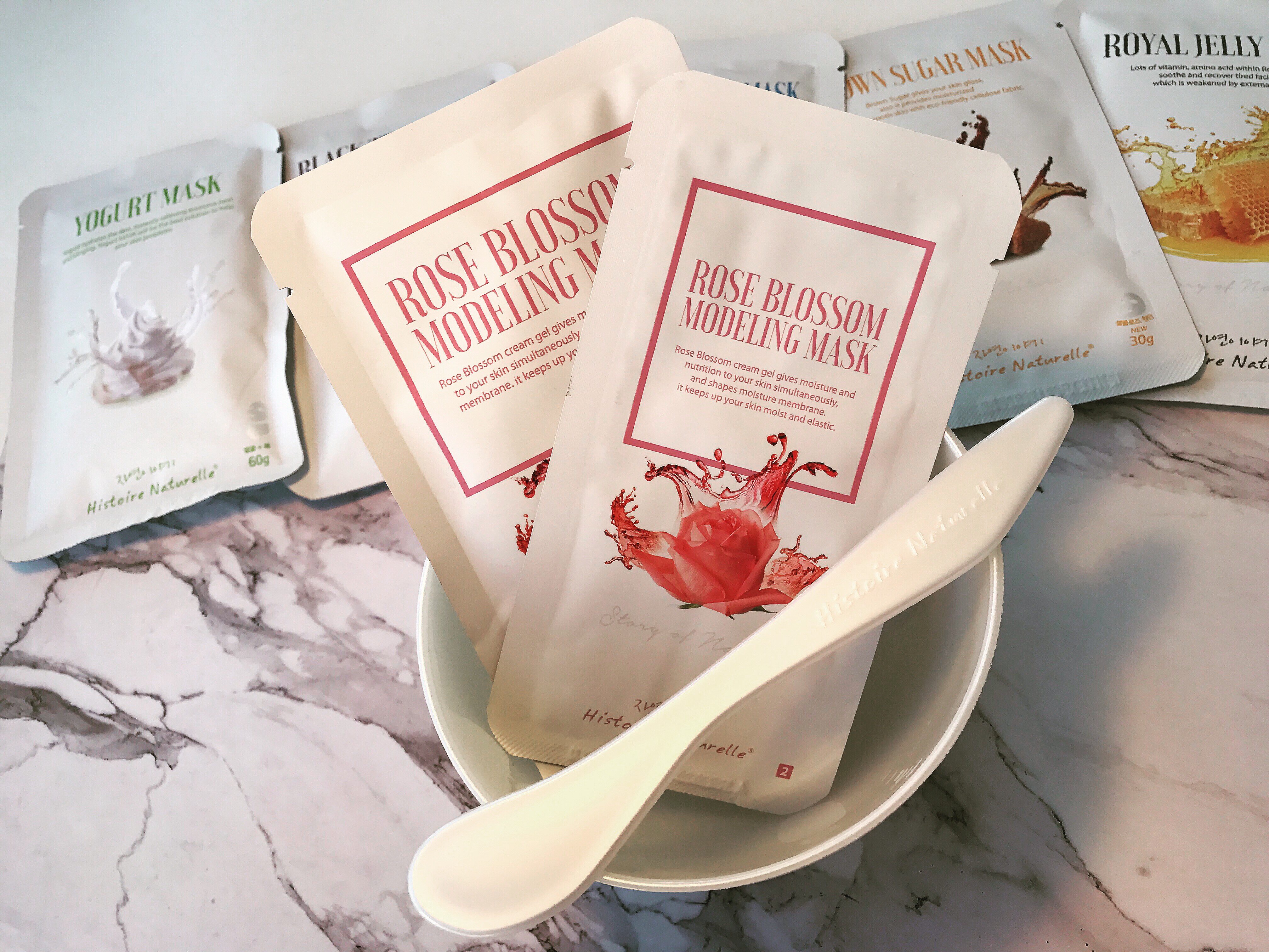 曹雨韩国代购荷诺histoirenaturelle玫瑰spa面膜自制补水 买5送1