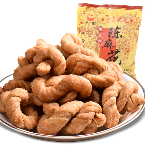 小留家 千年陈陈麻花480g 香甜味椒盐味重庆磁器