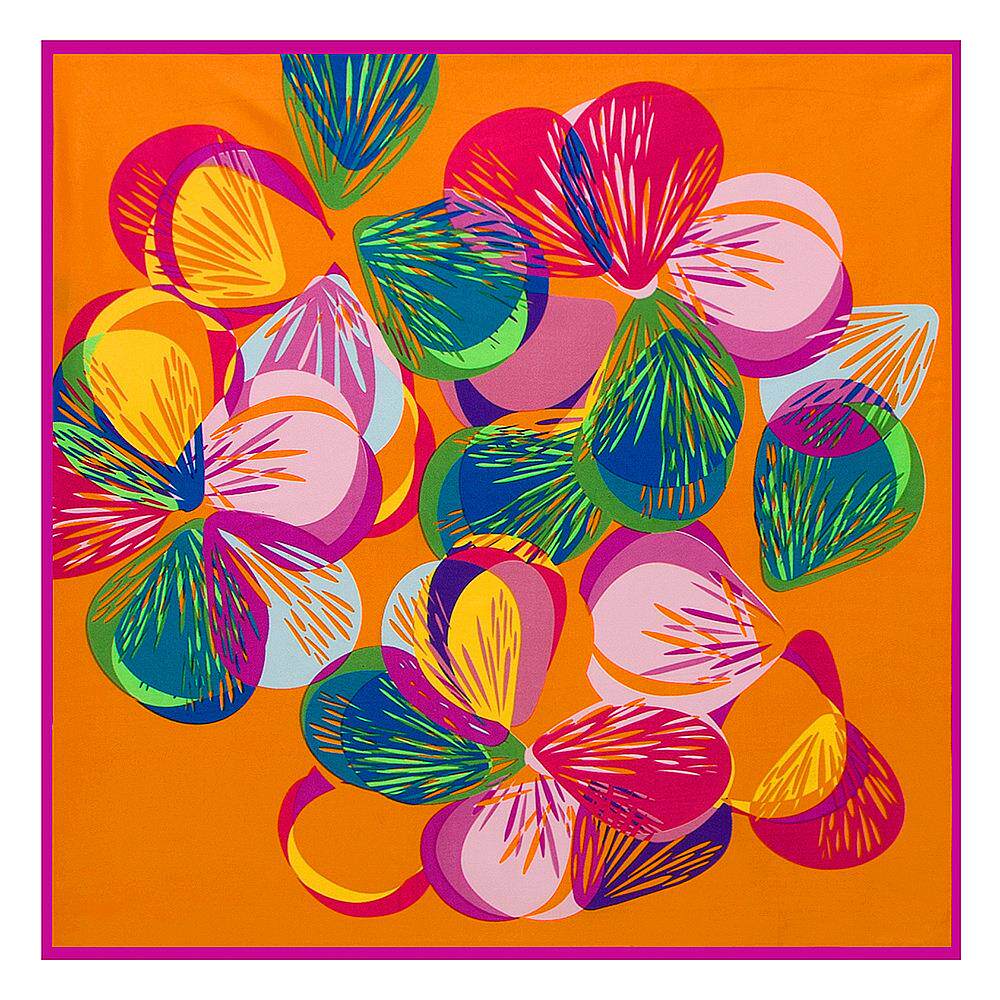 fei 家丝绸 60cm真丝斜纹 几何蝴蝶 百搭小方巾丝巾围巾