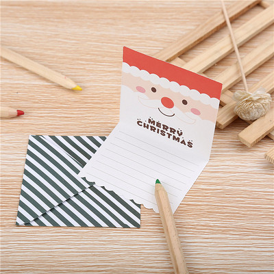 创意节日贺卡留言卡 儿童卡通对折圣诞礼物小卡片祝福感谢生日卡