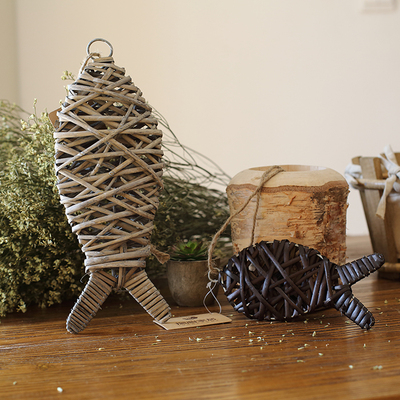 【掬涵】田园创意家居饰品柳编装饰挂件装饰摆设客厅卧室书房