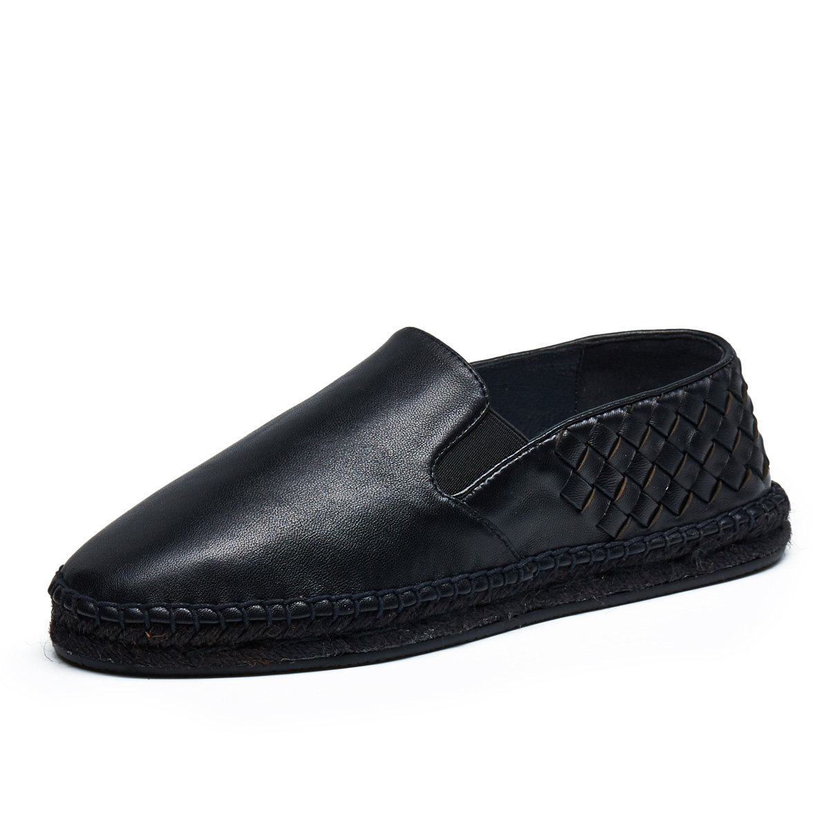 2017夏季编织乐福鞋男鞋纯手工草编麻绳休闲渔夫鞋男真皮套脚潮鞋