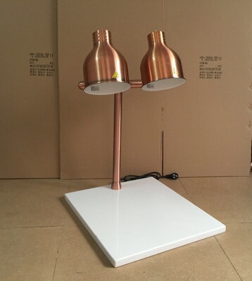 大理石两头保温座自助餐食物保温灯 双头食品保温灯台 加热烤肉灯