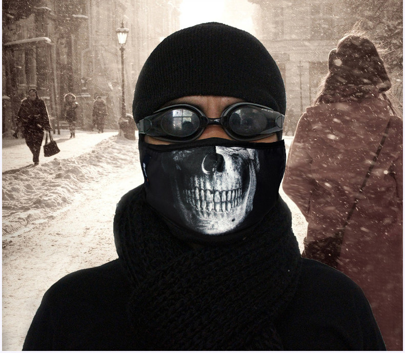 马龙鼠新款骷髅口罩个性时尚防雾霾口罩冬潮款防尘口罩男黑透气