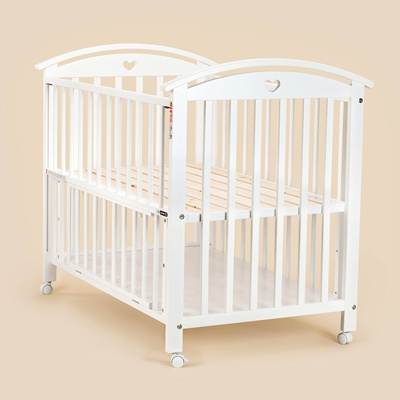 原装进口sawababy日本产山毛榉环保实木带滚轮婴儿床包税送到家