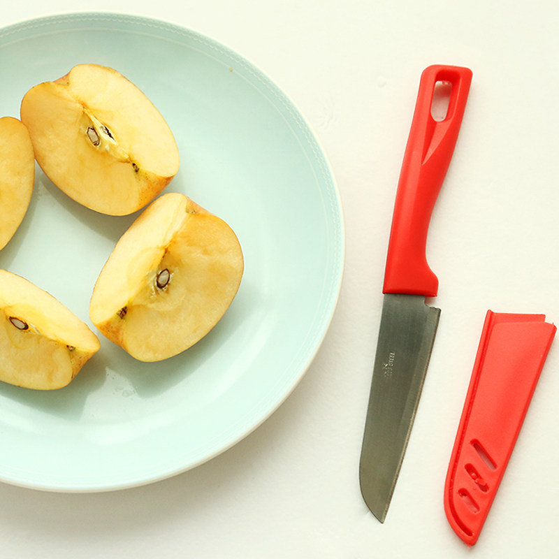 糖果色不锈钢瓜果刀削皮刀创意便携削苹果刀厨房多功能水果刀刀具