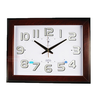 北极星客厅钟表高档大气石英钟长方形挂钟超大号豪华大堂静音挂表