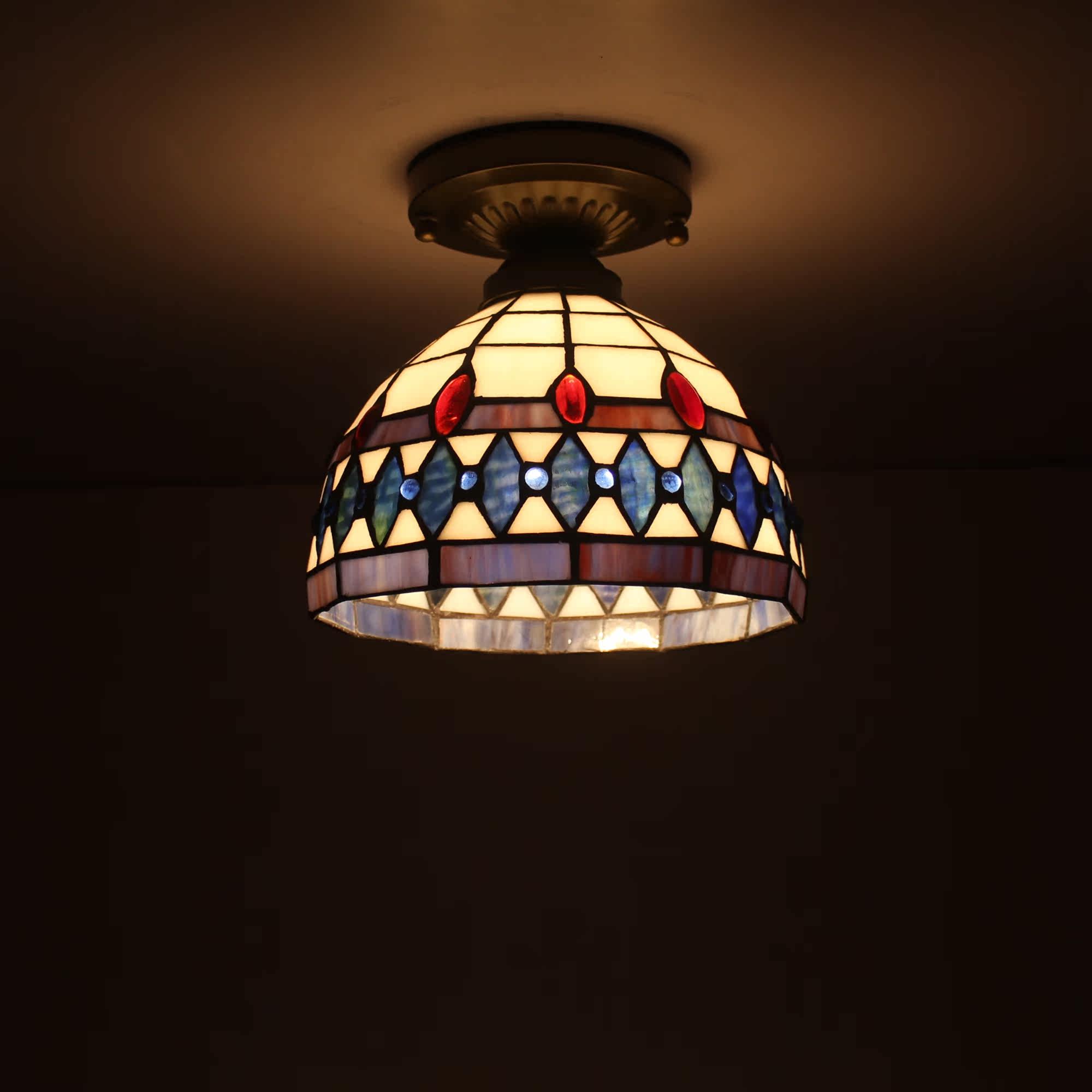 蒂凡尼美式乡村吸顶灯玄关阳台灯过道门厅厨卫简约地中海创意灯饰