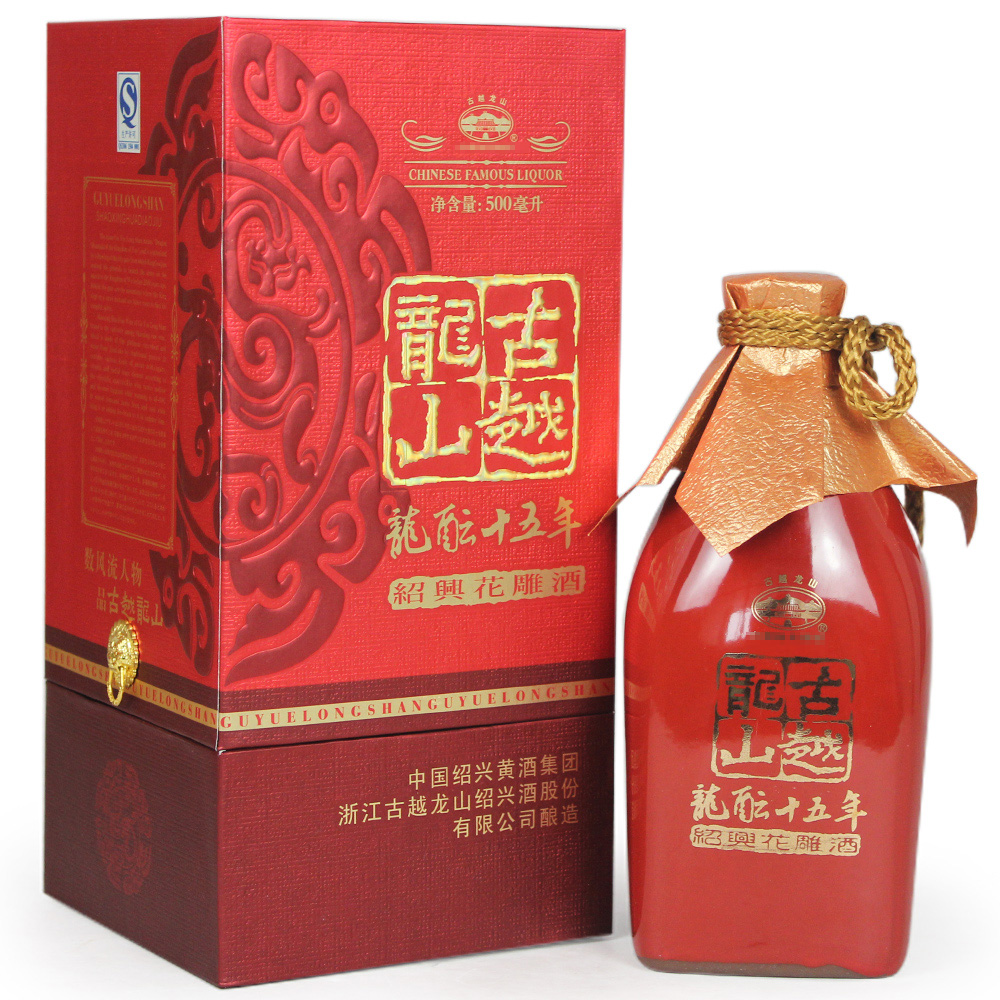 绍兴黄酒 古越龙山龙酝十五年 15年花雕酒500ml 半干型黄酒