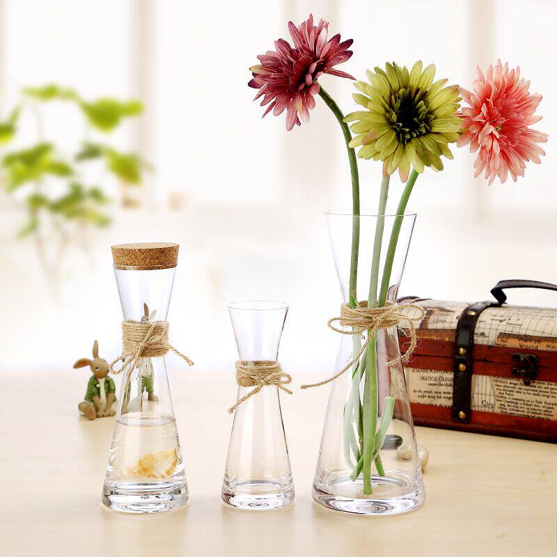 包邮 加重加厚水晶玻璃透明花瓶 简约时尚餐桌大号插花富贵竹花瓶